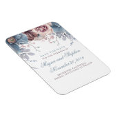Dusty Blue en Mauve Floral Save the Date Magneet (Rechterzijde)