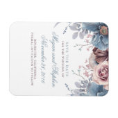 Dusty Blue en Mauve Floral Save the Date Magneet (Horizontaal)
