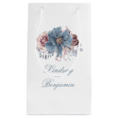 Dusty Blue en Mauve Floral Waterverf Elegant Klein Cadeauzakje (Voorkant)