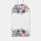 Dusty Blue en Mauve Floral Wedding Gift Labels Cadeaulabel (Achterkant)