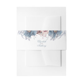 Dusty Blue en Mauve Florals Uitnodigingen Wikkel