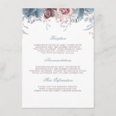 Dusty Blue en Mauve trouwinformatie Gast Informatiekaartje (Voorkant)