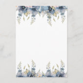 Dusty Blue en Mauve Waterverf Floral Wedding Informatiekaartje (Achterkant)