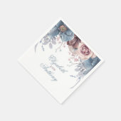 Dusty Blue en Mauve Waterverf Flowers Servet (Hoek)