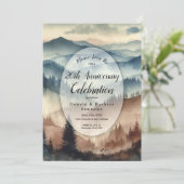 Dusty Blue en Mocha Brown Mountains Custom Year Kaart (Staand voorkant)