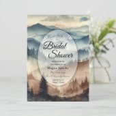 Dusty Blue en Mocha Brown Mountains Vrijgezellenfe Kaart (Staand voorkant)