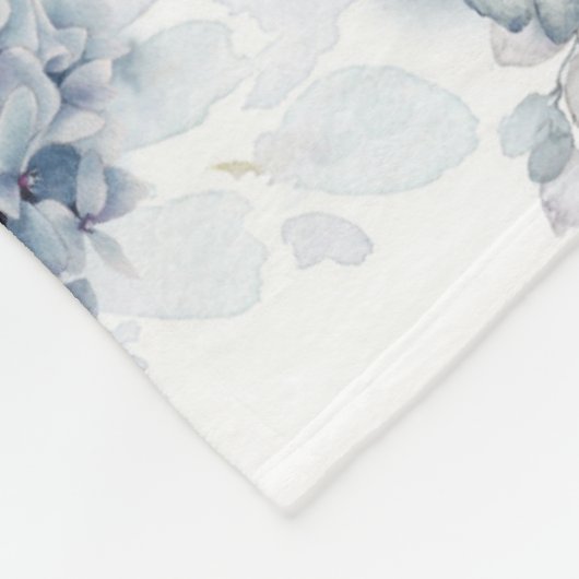 Dusty Blue en Navy Blue Bloemen Elegant Stijlvol Fleece Deken (Hoek)