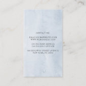 Dusty Blue en Navy Blue Bloemen Elegant Stijlvol Visitekaartje (Achterkant)