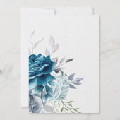 Dusty Blue en Navy Floral Elegant Kaart (Achterkant)