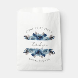 Dusty Blue en Navy Floral Hartelijk dank Bedankzakje