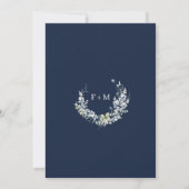 Dusty Blue en Navy Floral Vrijgezellenfeest Kaart (Achterkant)