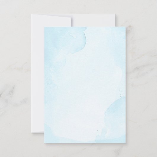 Dusty Blue en Navy Flowers Wedding RSVP (Achterkant)