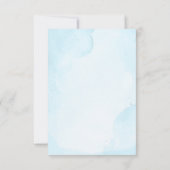 Dusty Blue en Navy Flowers Wedding RSVP Kaartje (Achterkant)