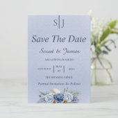 Dusty Blue en Navy Save The Date (Staand voorkant)