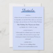 Dusty Blue en Navy Wedding Kaart (Achterkant)