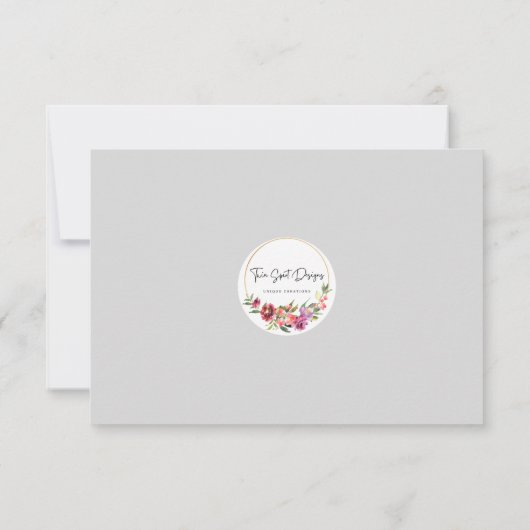 Dusty Blue en Navy Wedding RSVP Kaartje (Achterkant)