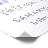 Dusty Blue en Paars Rainbow Baby shower Welcome Poster (Hoek)