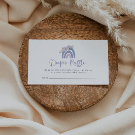 Dusty Blue en Paarse Boho | Rainbow Diaper Raffle Informatiekaartje
