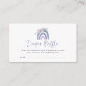 Dusty Blue en Paarse Boho | Rainbow Diaper Raffle Informatiekaartje (Voorkant)