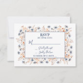 Dusty Blue en Peach Boho Wildflower RSVP-kaart Kaart (Voorkant)