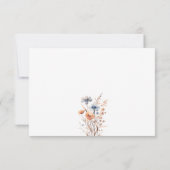 Dusty Blue en Peach Boho Wildflower RSVP-kaart Kaart (Achterkant)