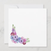 Dusty Blue en Pink Floral Bridal Brunch Kaart (Achterkant)