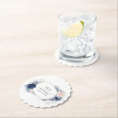 Dusty Blue en Pink Floral Elegant Kartonnen Onderzetters (Insitu)