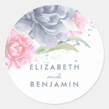 Dusty Blue en Pink Floral Waterverven