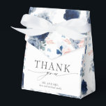 Dusty Blue en Pink Floral Wedding Bedankdoosjes<br><div class="desc">Stoffige blauwe en roze bloemen elegante dank u gunst dozen</div>