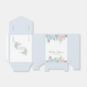 Dusty Blue en Pink Floral Wedding Bedankdoosjes (Uitgevouwen)