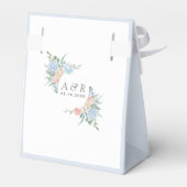 Dusty Blue en Pink Floral Wedding Bedankdoosjes (Achterkant)