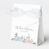 Dusty Blue en Pink Floral Wedding for Box Bedankdoosjes (Voorkant Zijde)
