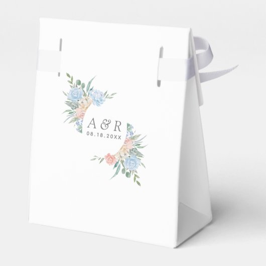 Dusty Blue en Pink Floral Wedding for Box Bedankdoosjes (Achterkant)