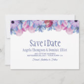 Dusty Blue en Pink Floral Wedding Save the Date (Voorkant)