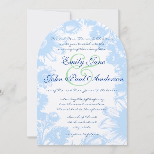 Dusty Blue en Pistachio Green Wedding Kaart (Voorkant)