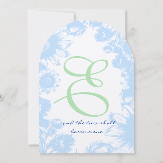 Dusty Blue en Pistachio Green Wedding Kaart (Achterkant)