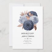 Dusty Blue en Roos Gold Floral Bachelorette Party Kaart (Voorkant)