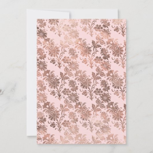 Dusty Blue en Roos Gold Floral Couples Shower Kaart (Achterkant)