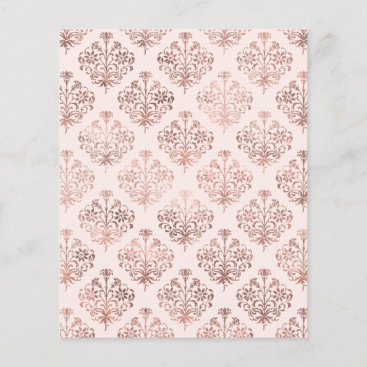 Dusty Blue en Roos Gold Floral Wedding Flyer (Achterkant)