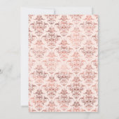 Dusty Blue en Roos Gold Floral Wedding Invitation Kaart (Achterkant)