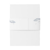 Dusty Blue en Roze Waterverf Flowers Uitnodigingen Wikkel (Achterkant Voorbeeld)