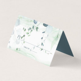 Dusty Blue en Sage Green Eucalyptus Botanical Kaart