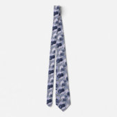 Dusty Blue en Silver Floral Wedding Stropdas (Achterkant)
