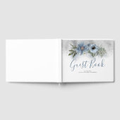 Dusty Blue en Silver Glitter Wedding Gastenboek (Volledig)