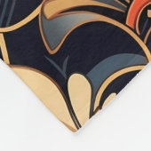 Dusty Blue en Sinaasappel Art Deco Fleece Deken (Hoek)