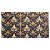 Dusty Blue en Sinaasappel Art Deco Kussensloop (Voorkant-Rechts)