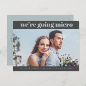 Dusty Blue en Slate | Foto van het micro-huwelijk  Briefkaart (Voorkant / Achterkant)