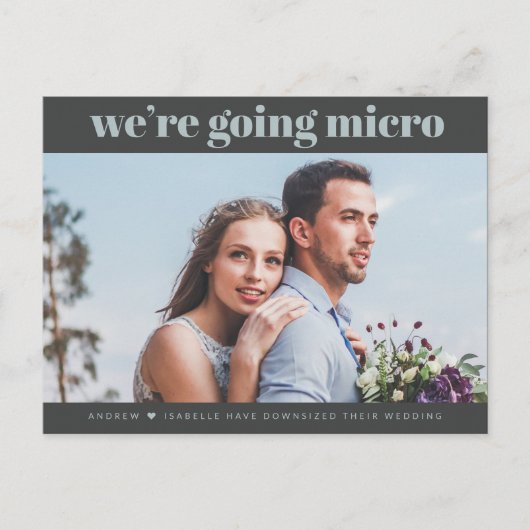 Dusty Blue en Slate | Foto van het micro-huwelijk  Briefkaart (Voorkant)