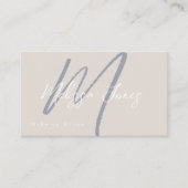 Dusty Blue en Tan Elegant Minimalist Visitekaartje (Voorkant)