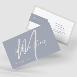 Dusty Blue en Tan Elegant Minimalist Visitekaartje